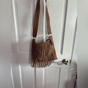 Fringe Brown Shoulder Bag made in Italy
